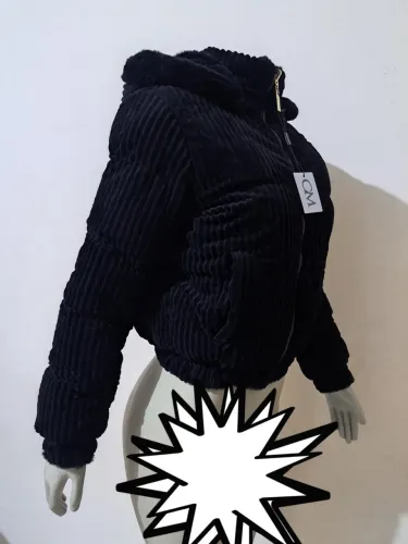 Blusa puffer dupla face preta