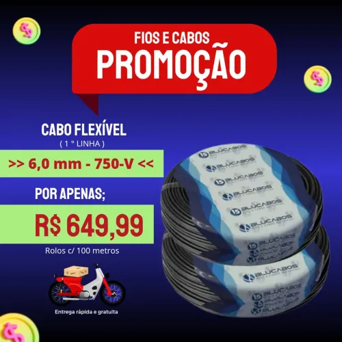 Cabo Elétrico 6,0 mm 