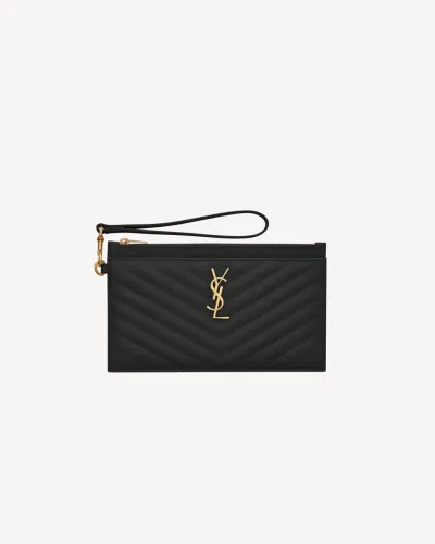 BOLSA POUCH GRANDE COM ZÍPER CASSANDRE MATELASSÉ EM COURO G