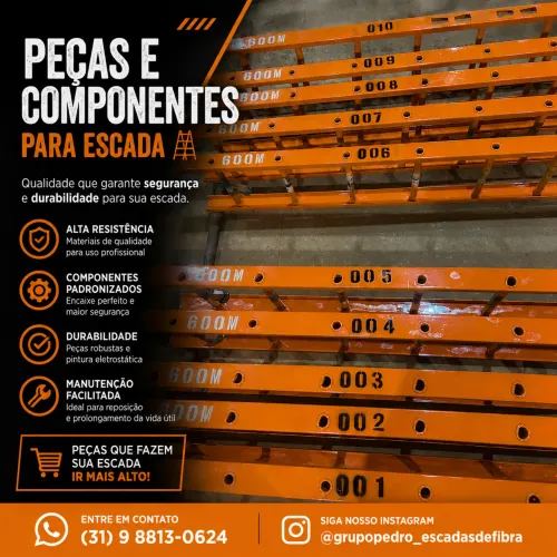 PEÇAS PARA ESCADAS DE FIBRA ? QUALIDADE E PREÇO BAIXO