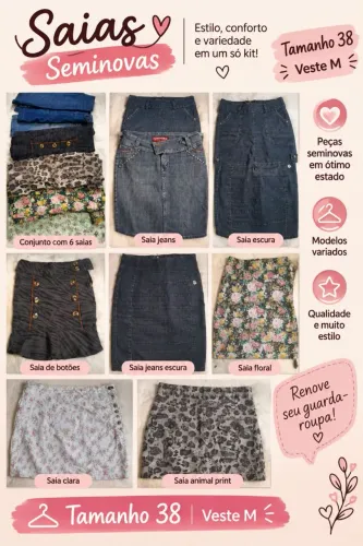 Saias diversas seminova TAM M VESTE 38