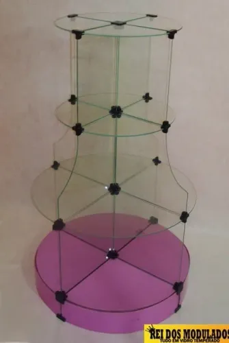 Gondola de vidro 60cm rosa