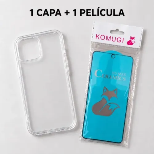 Kit Capa Transparente + Película Cerâmica HD Max