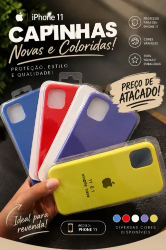 Capinhas Iphone 11 (4 Nores/Novas na embalagem)