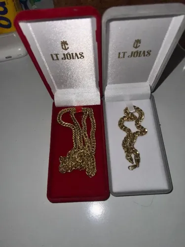 Cordão de ouro 16.1g e pulseira 8.2g