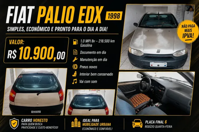 Fiat Palio EDX 1.0 MPI 2P 1998