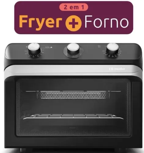 Forno Elétrico e Fritadeira Fryer Mueller 35 Litros Preto - 110V