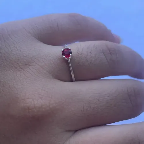 ANEL SOLITÁRIO ROSA TAMANHO 18