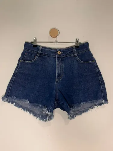 short jeans onça preta azul