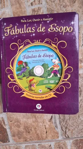 Livro infantil com CD ler assistir ouvir Fabulas  de Esopo 3 histórias