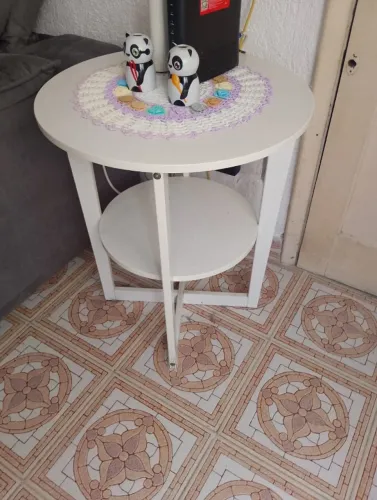MESA LATERAL REDONDA TOK STOK BRANCA