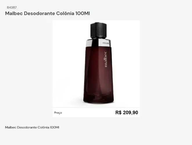 Malbec Desodorante Colônia 100Ml