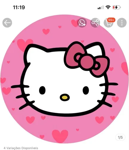 Capa para painel redondo 1,5x1,5 m patrulha canina e hello Kitty