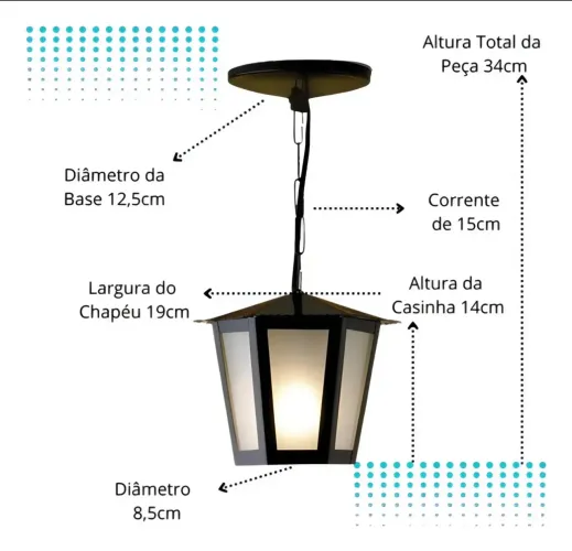 Pendente externo sextavado