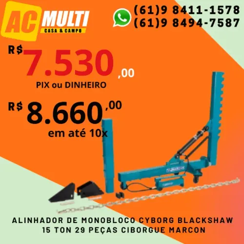 Alinhador de monobloco Cyborg Blackshaw 15 TON 29 peças ciborgue Marcon