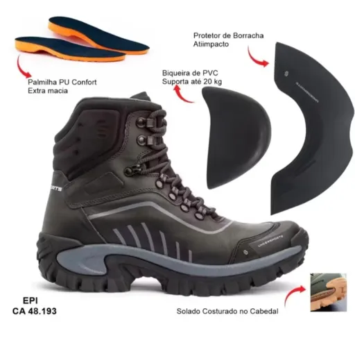 Bota coturno com c.a adventure muito robusta - frete grátis 