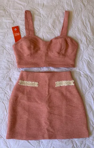 Conjunto Rose Tweed Novo com Etiqueta