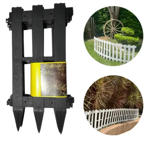 Kit 5 unid. Cercas Plástica Decorativa Cerquinha de Jardim Inglês Alta 50cm