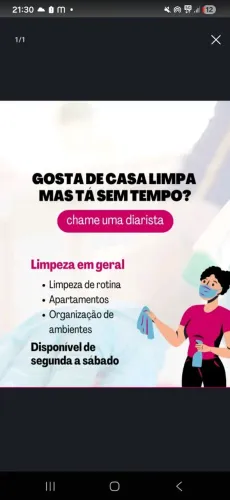 Diarista/faxineira residencial