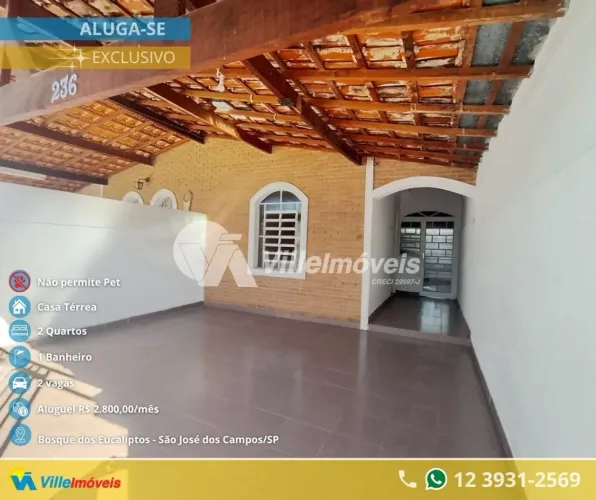 Casa com 2 dormitórios para alugar, 108 m² por R$ 2.863,48/mês - Bosque dos Eucaliptos - S