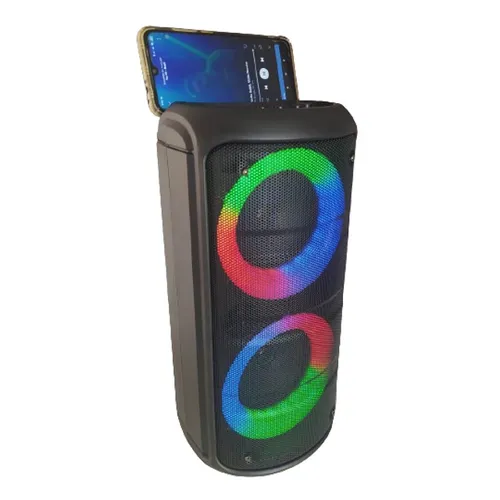 Caixa de Som Bluetooth KTS-1266 2 Auto Falante 4'' 37cm Rádio Led RGB neon