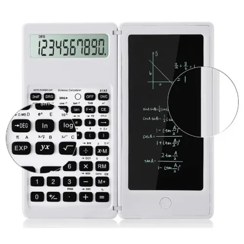 calculadora dígital cíentifica c/ tela p/ escrita+caneta :)