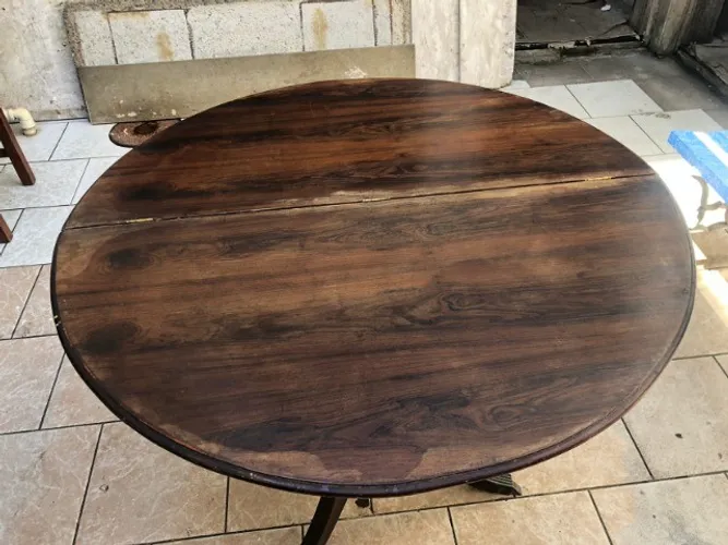 Tampo De Mesa Redondo Em Jacarandá (somente Tampo)