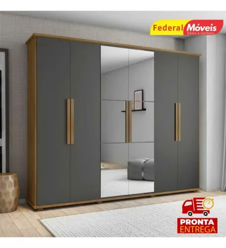 Guarda Roupa 2,71m 6 Portas Novo Fazemos Entrega