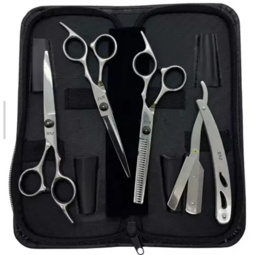 Kit tesoura Barbeiro 4 Peças - Novo