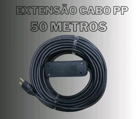 Extensão Elétrica 50 Metros - Cabo Pp 2x2,5 mm Profissional - Pronta Entrega