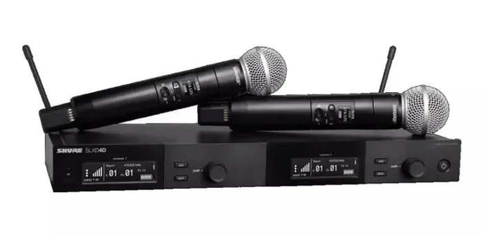 Sistema Duplo Shure Microfone sem Fio SLXD24D/SM-58-G58 Digital Profissional 