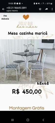Mesa e 4 cadeiras