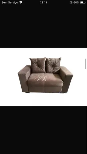 Sofá de 2 Lugares em Suede Bege