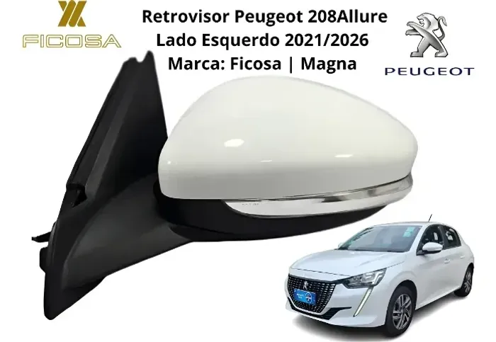 Retrovisor Peugeot 208 2021 2022 2023 Elétrico Lado Esquerdo