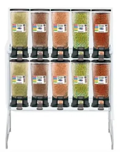 Dispenser de Ração Stand Duplo Preto 10 Unidades 40lt - PlasPet