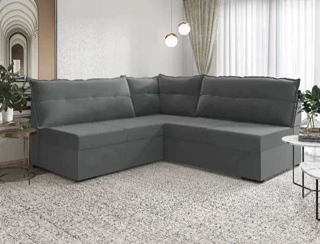 Sofá de Canto Suede Cinza NOVO PRONTA ENTREGA