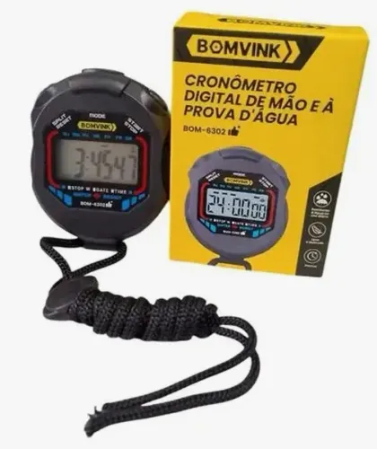 Cronômetro Digital De Mão Bomvink BOM-6302 Treino Atleta À Prova D'água