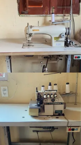 Máquina de costurar Ponto cadeia e reta.