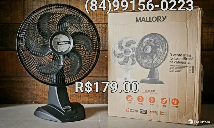 PROMOÇÃO VENTILADOR GRANDE MALLORY 40CM-R$179.00 avista.