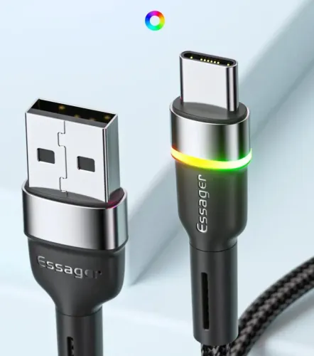 Cabo USB Essager com Luzes LED 2M