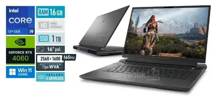 Dell Alienware Gamer M16 13geracao Importado Us Nf-e