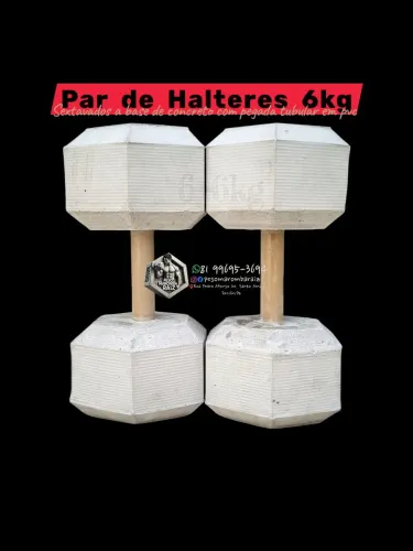 Par de Halteres Sextavados 6kg
