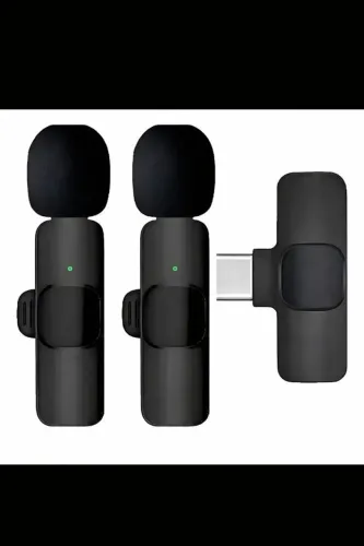 Microfone De Lapela Usb Tipo C 1microfone+ Adaptador