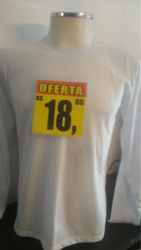 Camiseta Manga Longa - Oferta! De 40 reais por só 18 reais cada unidade