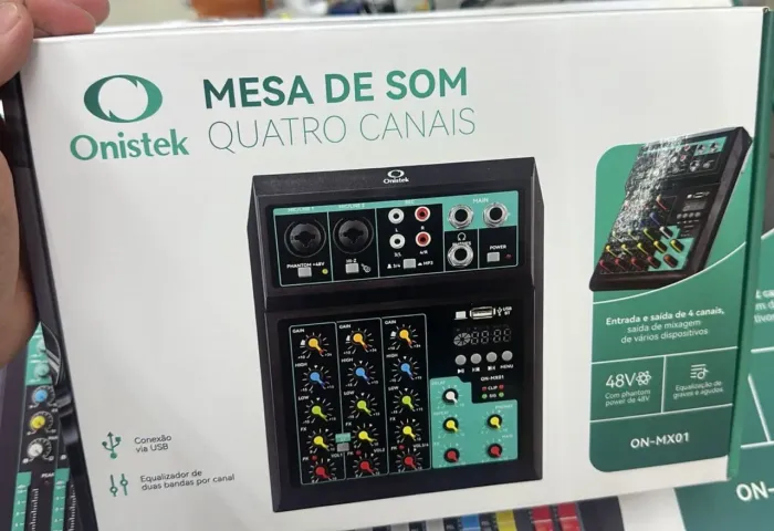 Mesa de Som Onistek 4 Canais - ON-MX01