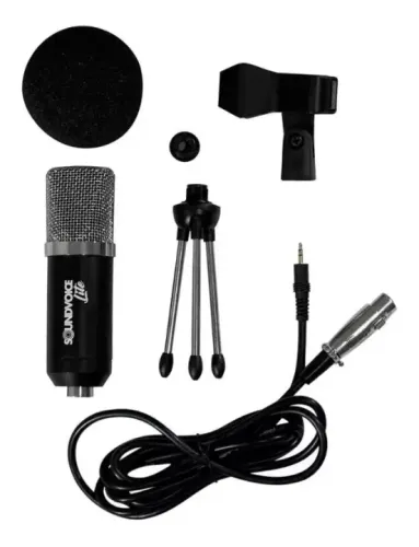 Kit Microfone De Captacao Soundvoice Lite Soundcasting 800 Cor Preto Podcast
