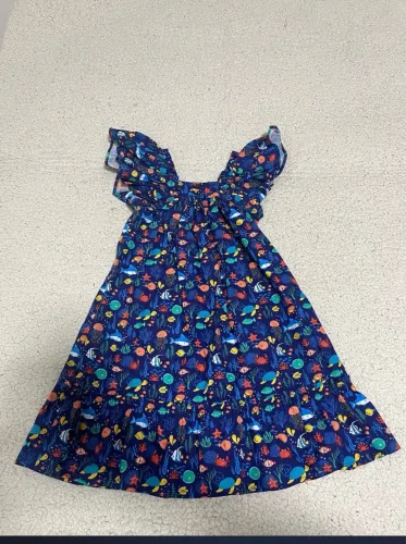 Vestido Infantil Estampado Fundo do Mar