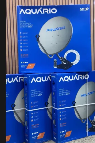 Kit Antena Receptor Parabólica Digital Lnb Ku 60cm Cabo 15mt