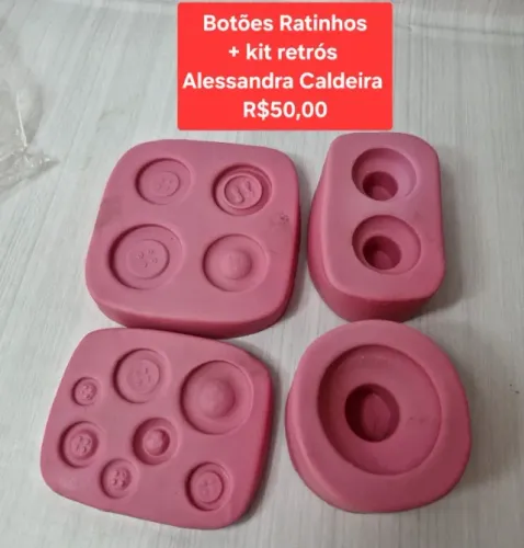 Moldes para biscuit botões ratinho e kit retrós