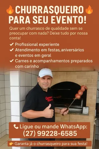 Churrasqueiro para seu evento  Aparti R$ 250 até 50  Próximo de Vila Velha 